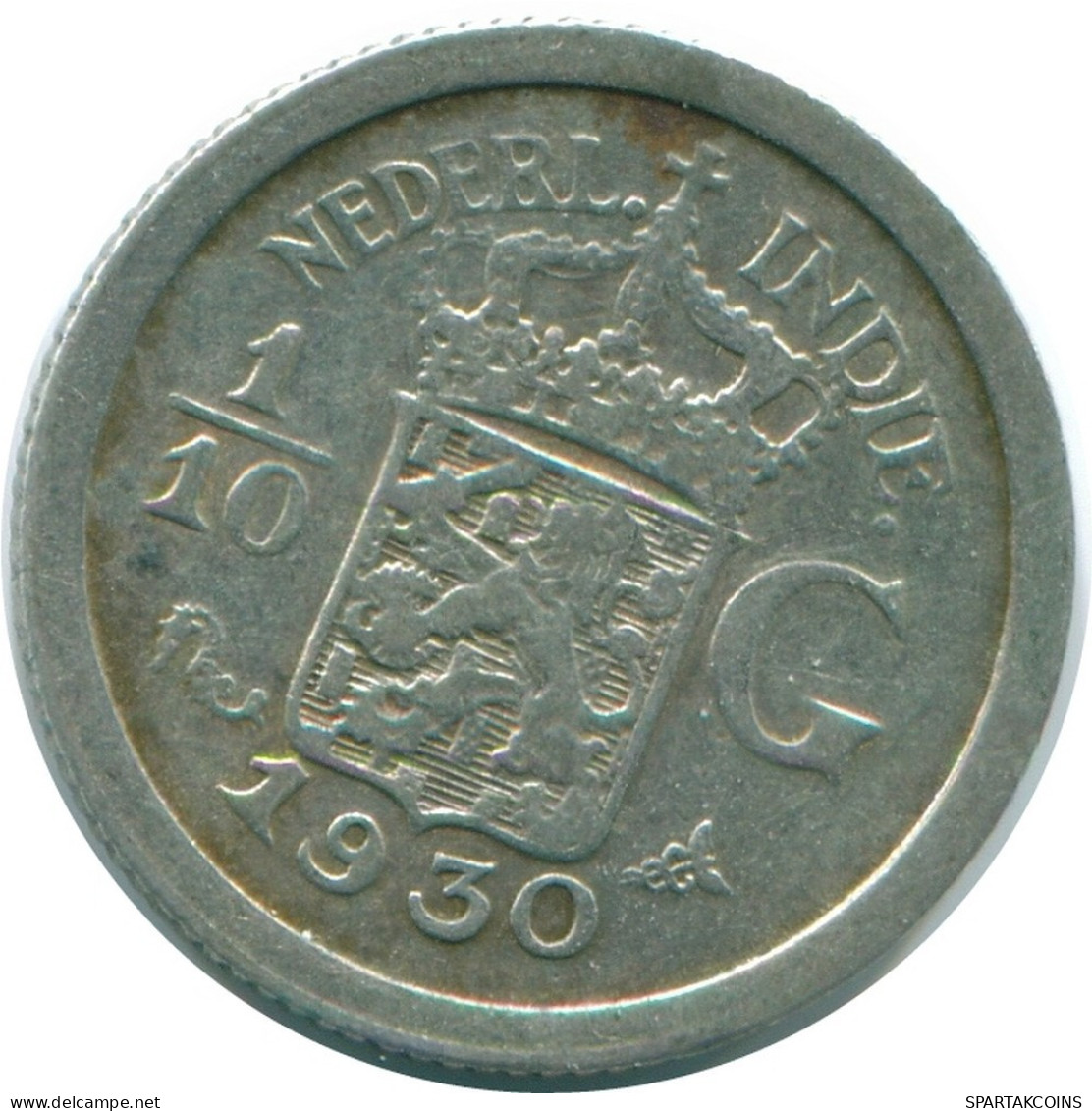 1/10 GULDEN 1930 NETHERLANDS EAST INDIES SILVER Colonial Coin #NL13446.3.U.A - Dutch East Indies