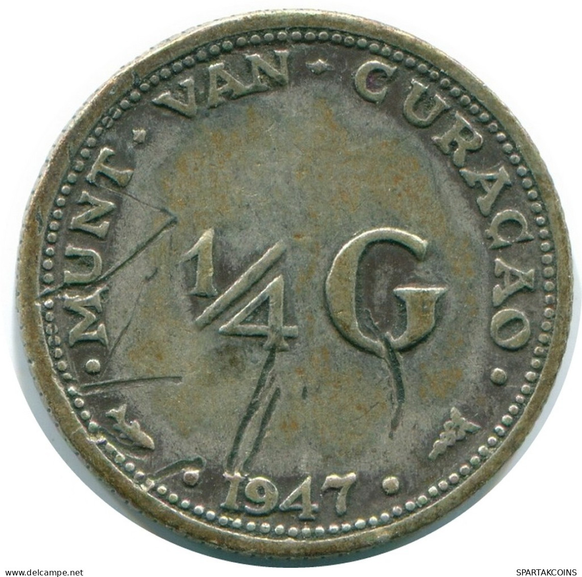 1/4 GULDEN 1947 CURACAO NIEDERLANDE SILBER Koloniale Münze #NL10780.4.D.A - Curacao