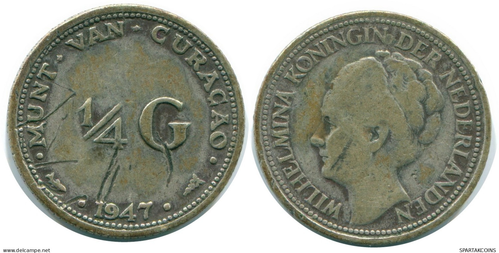 1/4 GULDEN 1947 CURACAO NIEDERLANDE SILBER Koloniale Münze #NL10780.4.D.A - Curaçao