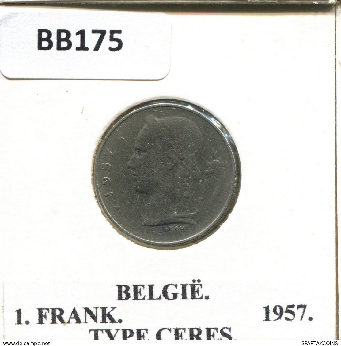 1 FRANC 1957 DUTCH Text BELGIQUE BELGIUM Pièce #BB175.F.A - 1 Franc