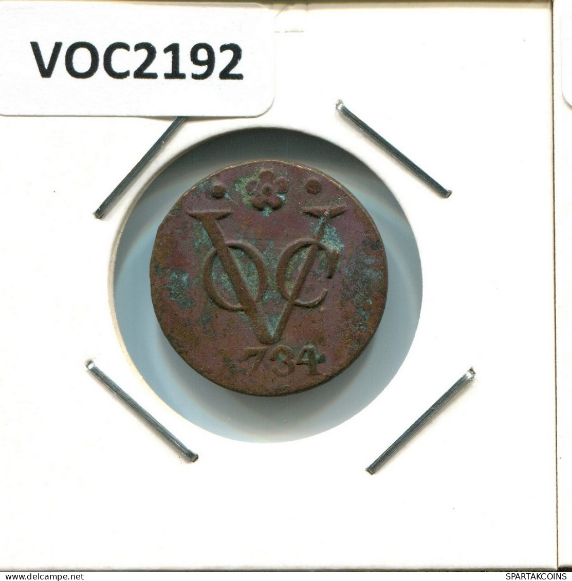 1734 HOLLAND VOC DUIT NIEDERLANDE OSTINDIEN NY COLONIAL PENNY #VOC2192.7.D.A - Dutch East Indies
