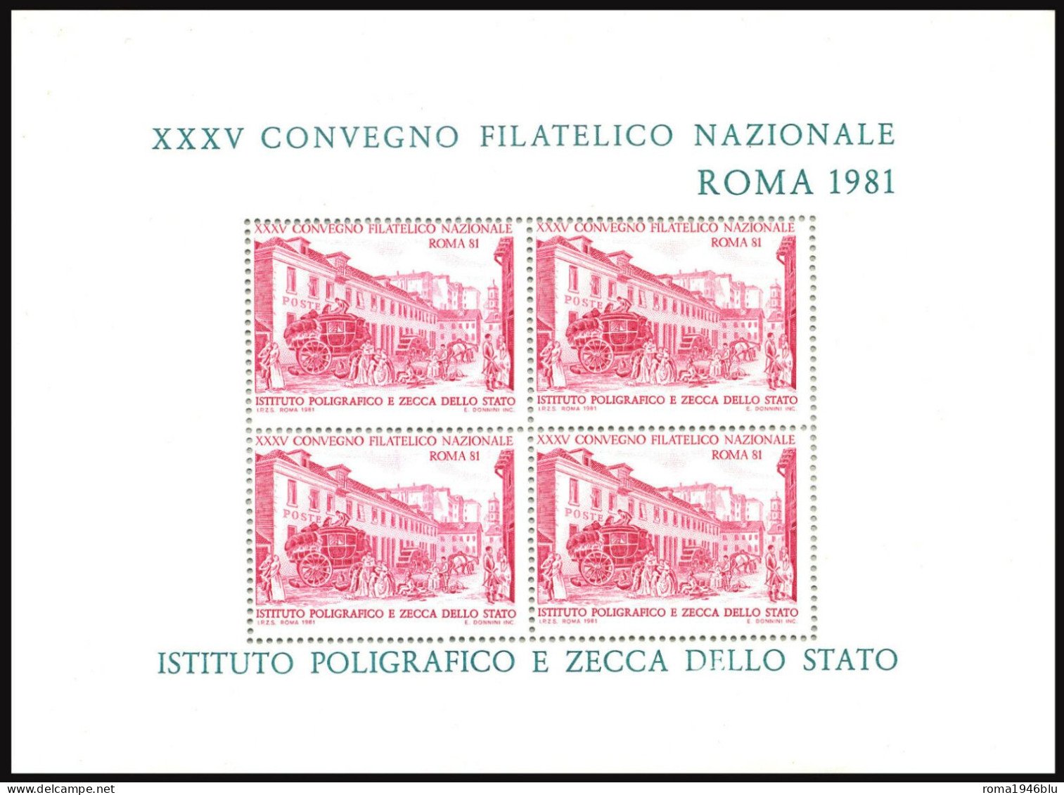 1981  ROMA  XXXV CONVEGNO FILATELICO NAZIONALE ROMA ERINNOFILO FOGLIETTO - Cinderellas