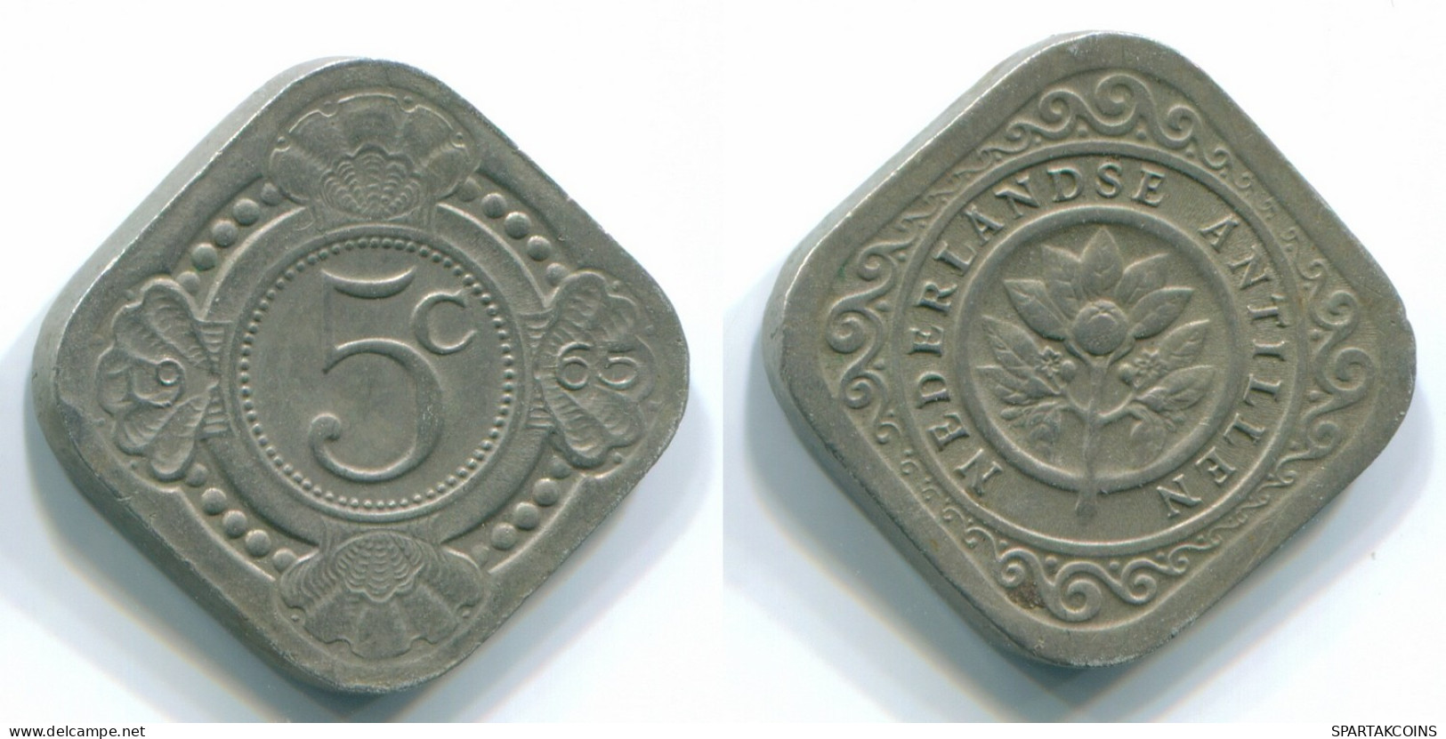 5 CENTS 1965 NIEDERLÄNDISCHE ANTILLEN Nickel Koloniale Münze #S12431.D.A - Netherlands Antilles