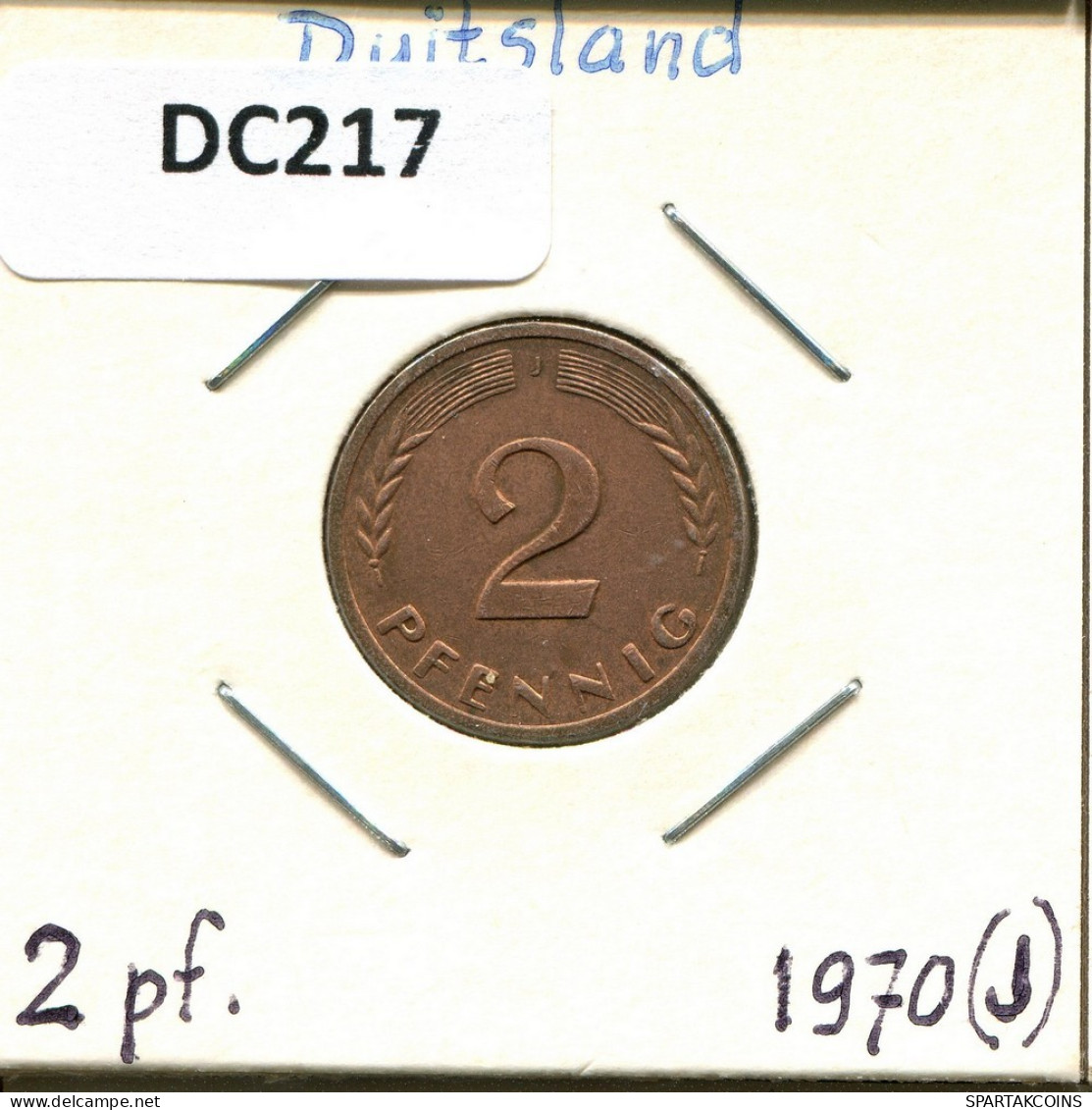 2 PFENNIG 1970 J BRD ALEMANIA Moneda GERMANY #DC217.E.A - 2 Pfennig