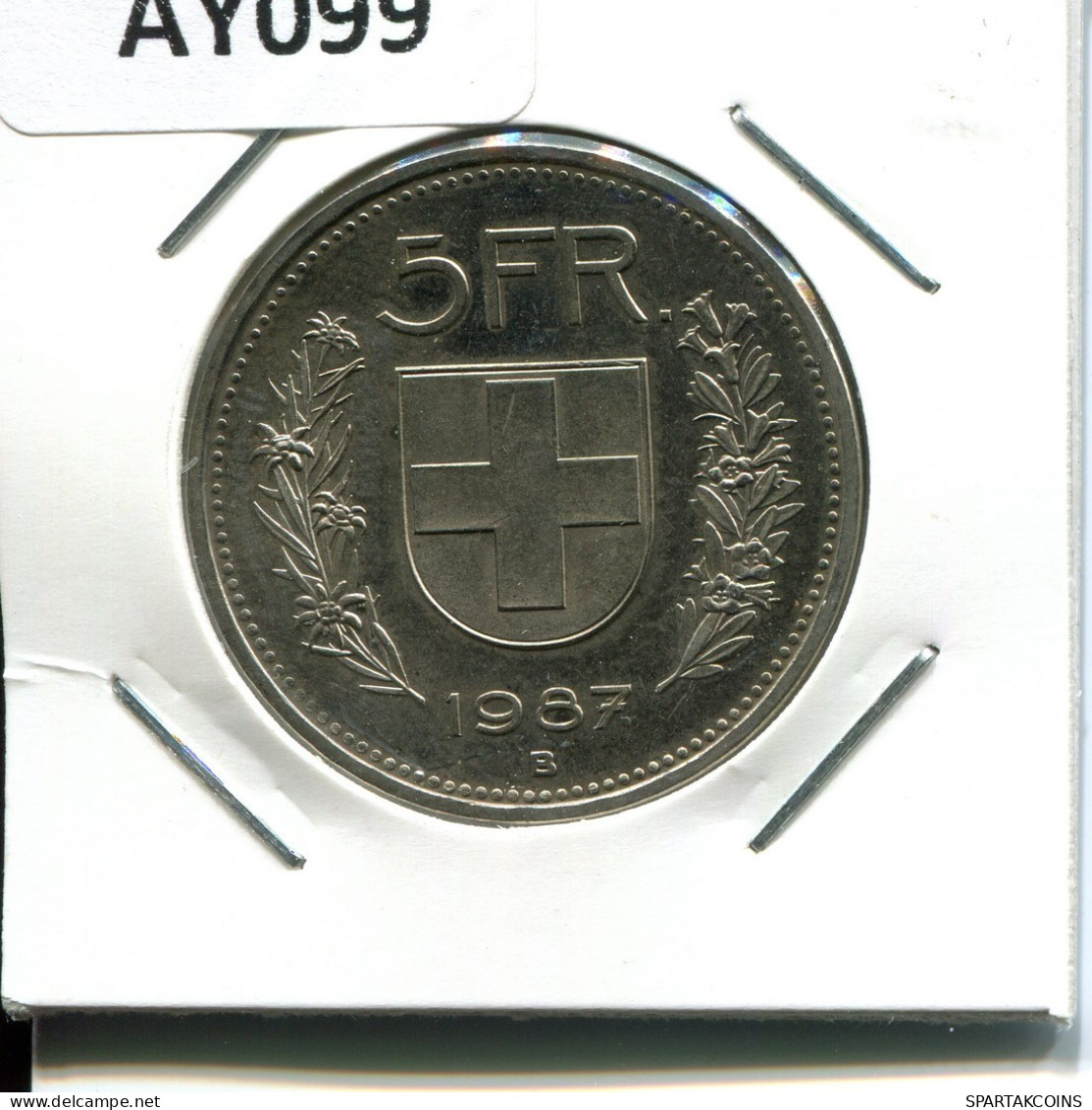 5 FRANCS 1987 B SUIZA SWITZERLAND Moneda #AY099.3.E.A - Other & Unclassified
