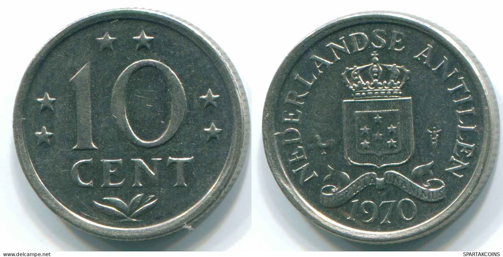 10 CENTS 1970 ANTILLES NÉERLANDAISES Nickel Colonial Pièce #S13370.F.A - Antilles Néerlandaises