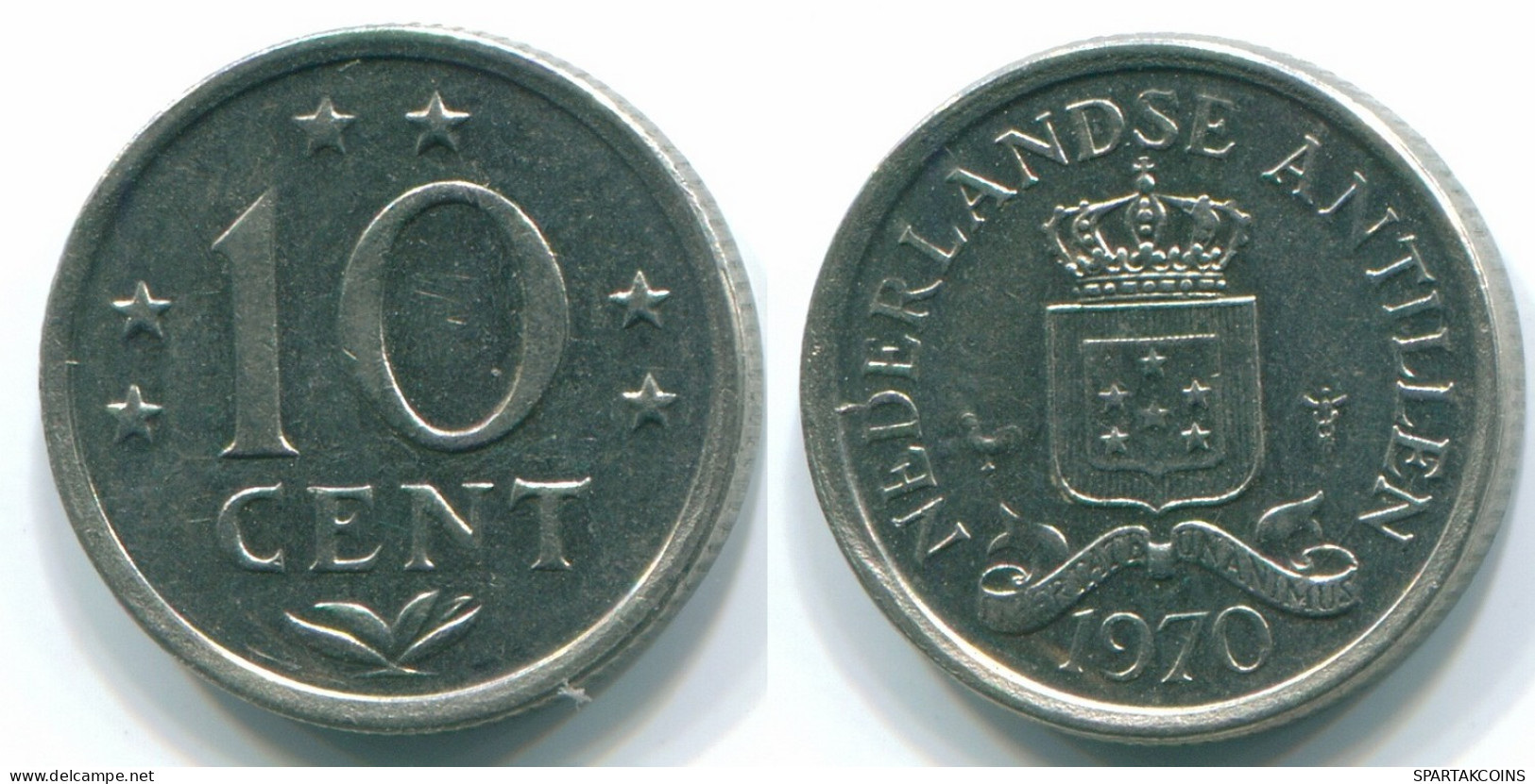 10 CENTS 1970 ANTILLES NÉERLANDAISES Nickel Colonial Pièce #S13370.F.A - Netherlands Antilles