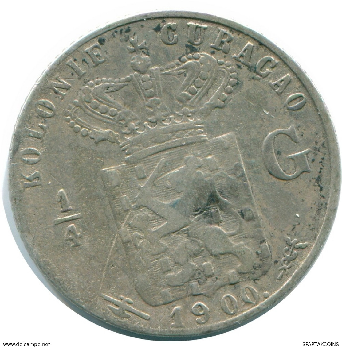 1/4 GULDEN 1900 CURACAO NIEDERLANDE SILBER Koloniale Münze #NL10518.4.D.A - Curacao
