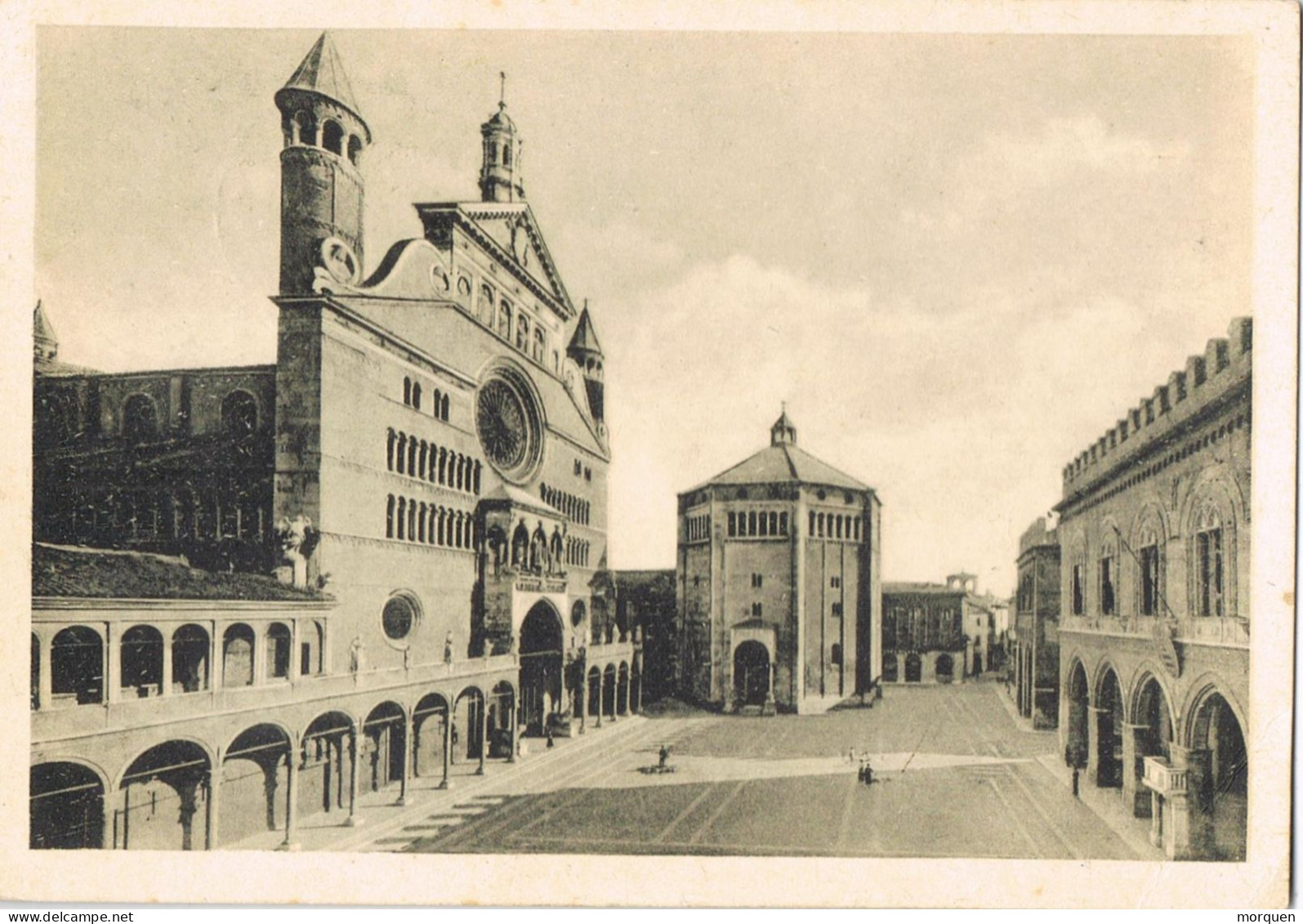 55027. Postal PIZZIGHETTONE (Cremona) Italia 1952, Vista Battostero De Cremona - 1946-60: Marcophilie