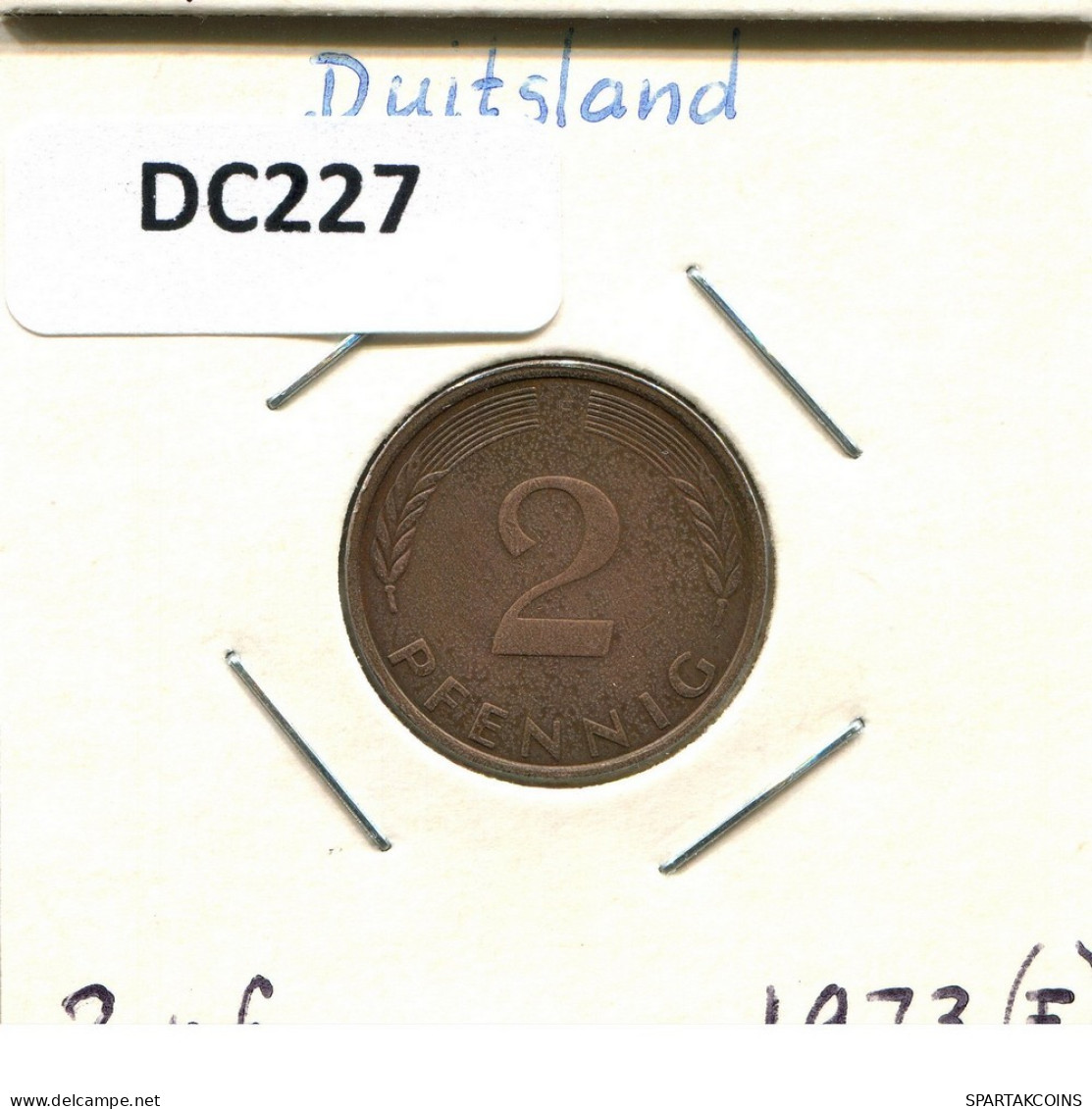 2 PFENNIG 1973 F BRD ALEMANIA Moneda GERMANY #DC227.E.A - 2 Pfennig