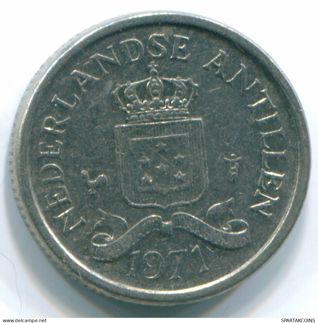 10 CENTS 1971 NETHERLANDS ANTILLES Nickel Colonial Coin #S13448.U.A - Antille Olandesi