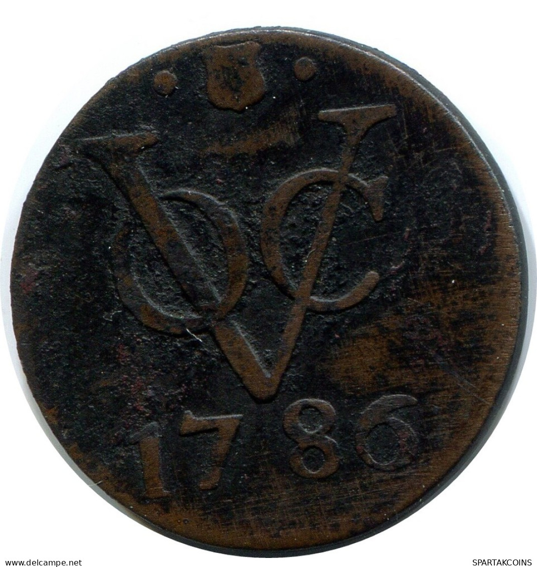 1786 UTRECHT VOC DUIT NEERLANDÉS NETHERLANDS INDIES #VOC1490.11.E.A - Niederländisch-Indien