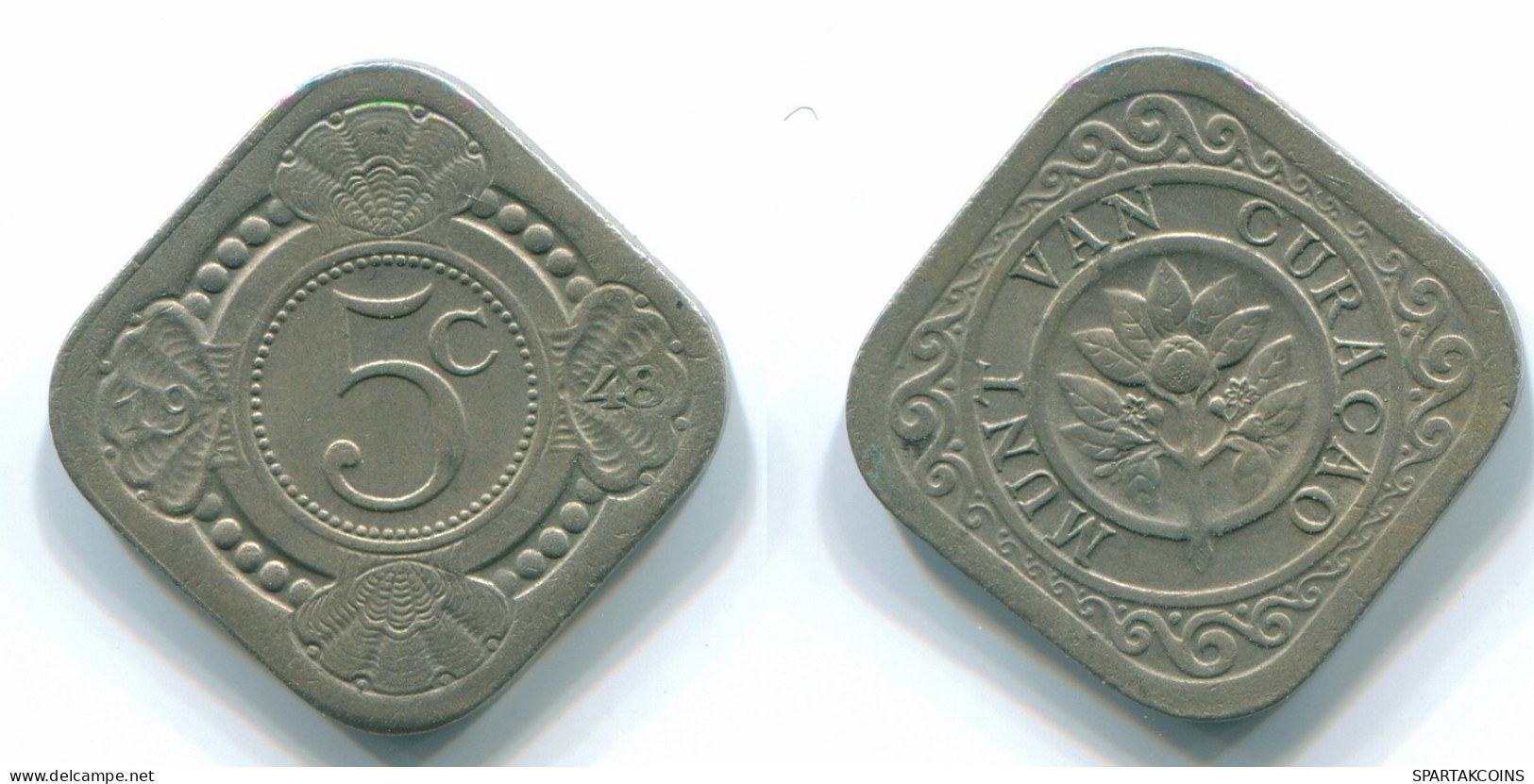 5 CENTS 1948 CURACAO NEERLANDÉS NETHERLANDS Nickel Colonial Moneda #S12394.E.A - Curacao