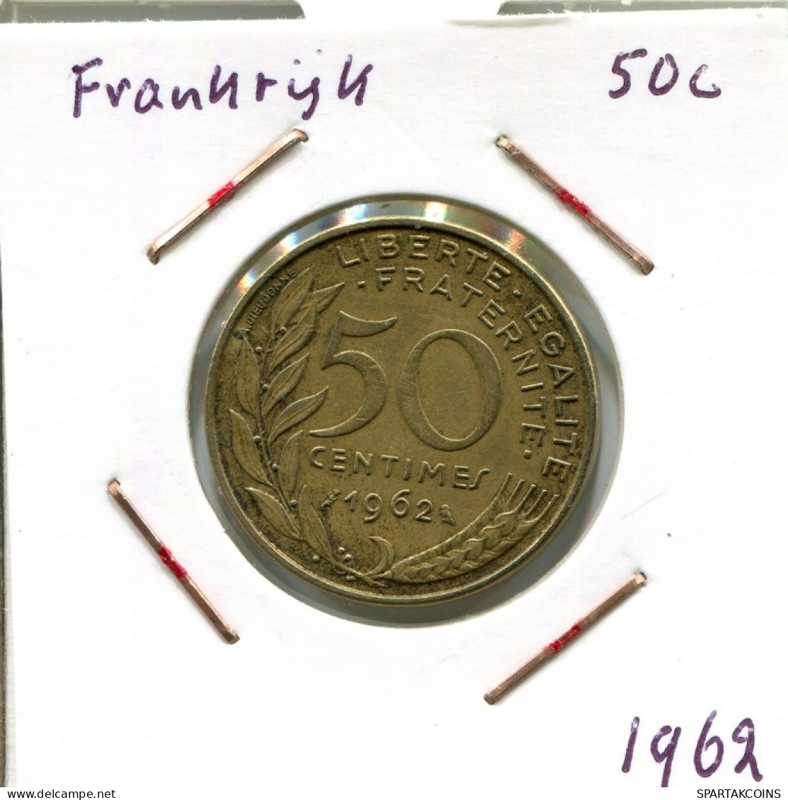 50 CENTIMES 1962 FRANKREICH FRANCE Französisch Münze #AM937.D.A - 50 Centimes