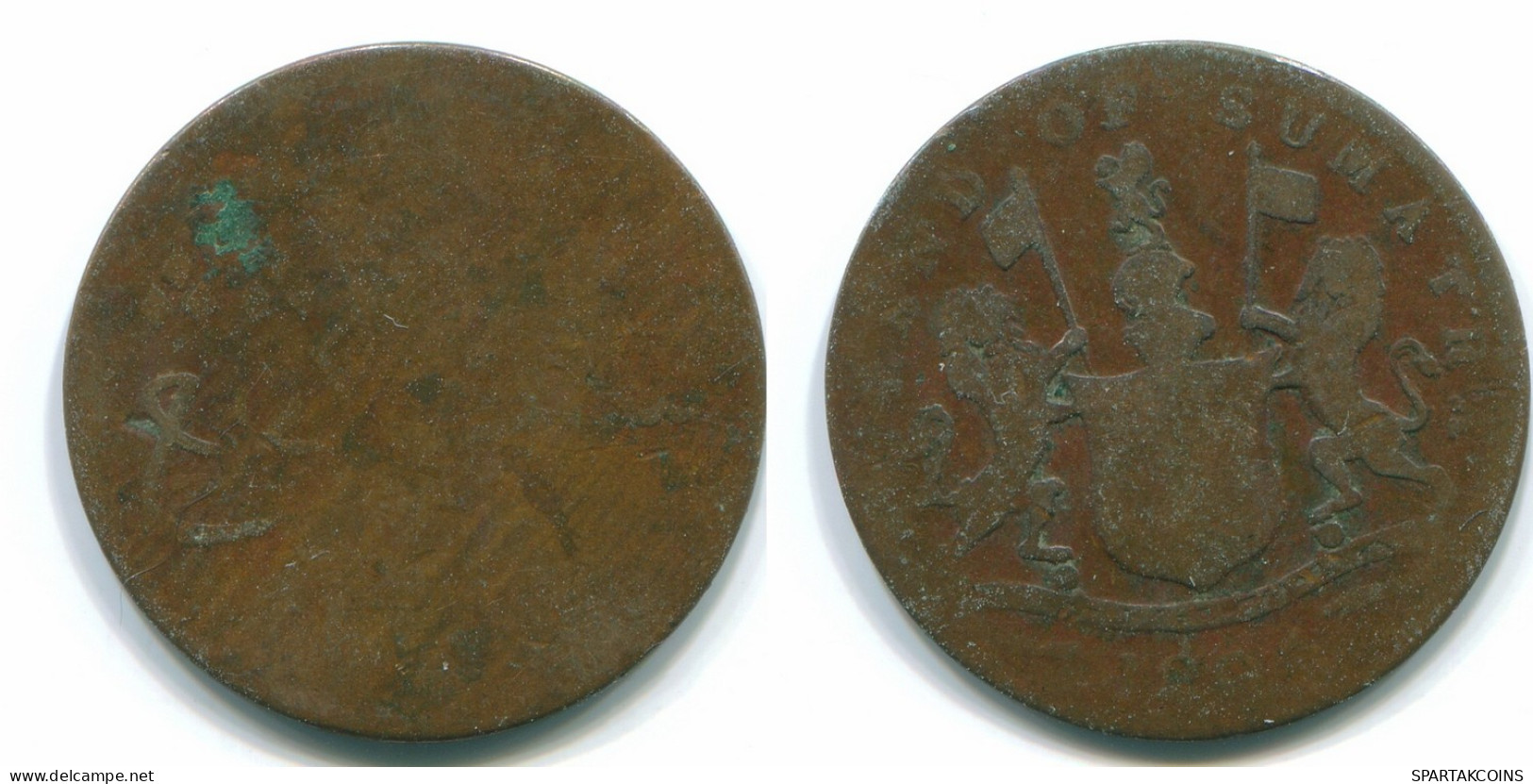 1 KEPING 1804 SUMATRA BRITISH EAST INDIES Copper Koloniale Münze #S11764.D.A - India