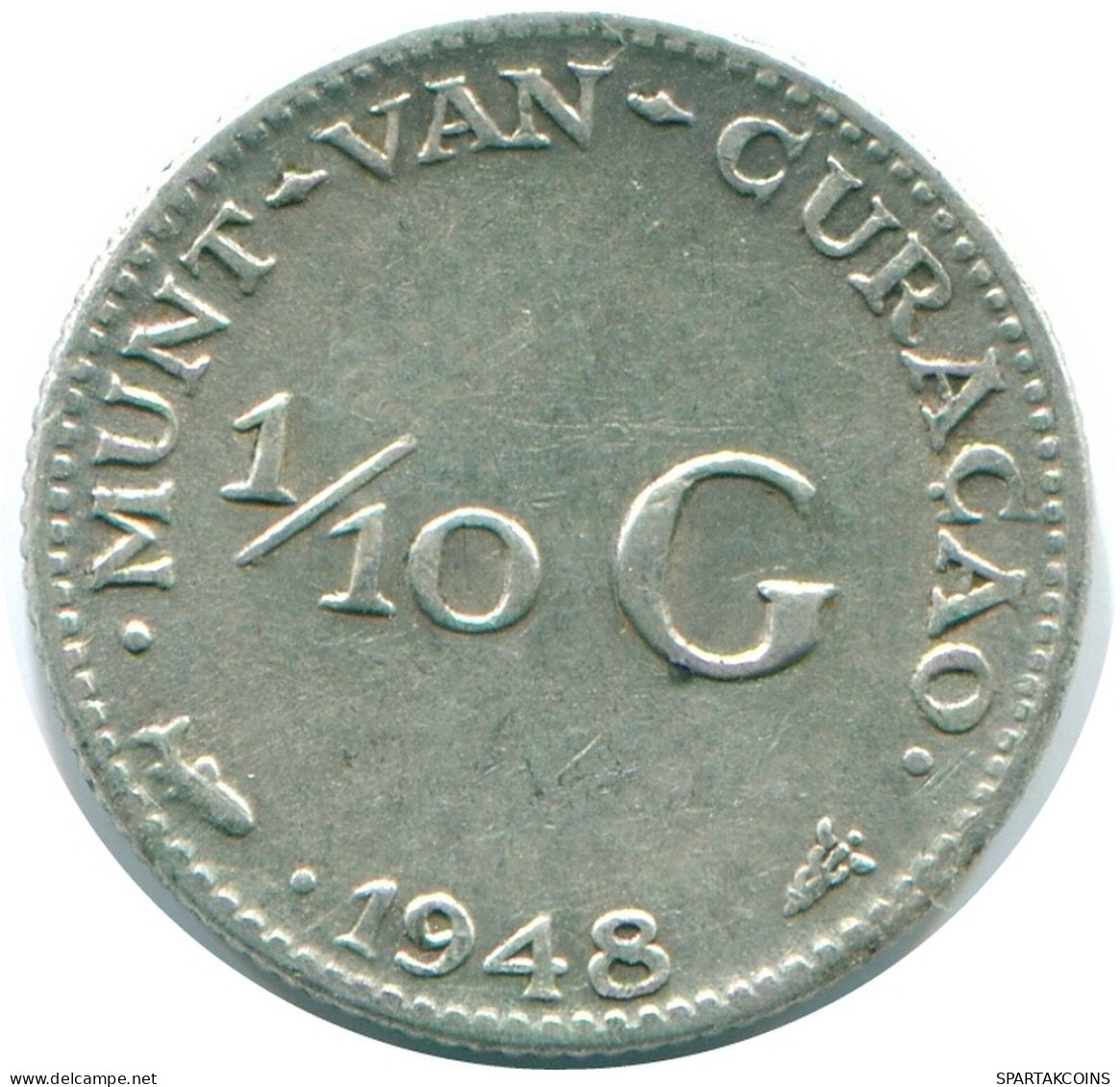 1/10 GULDEN 1948 CURACAO NIEDERLANDE SILBER Koloniale Münze #NL11932.3.D.A - Curacao