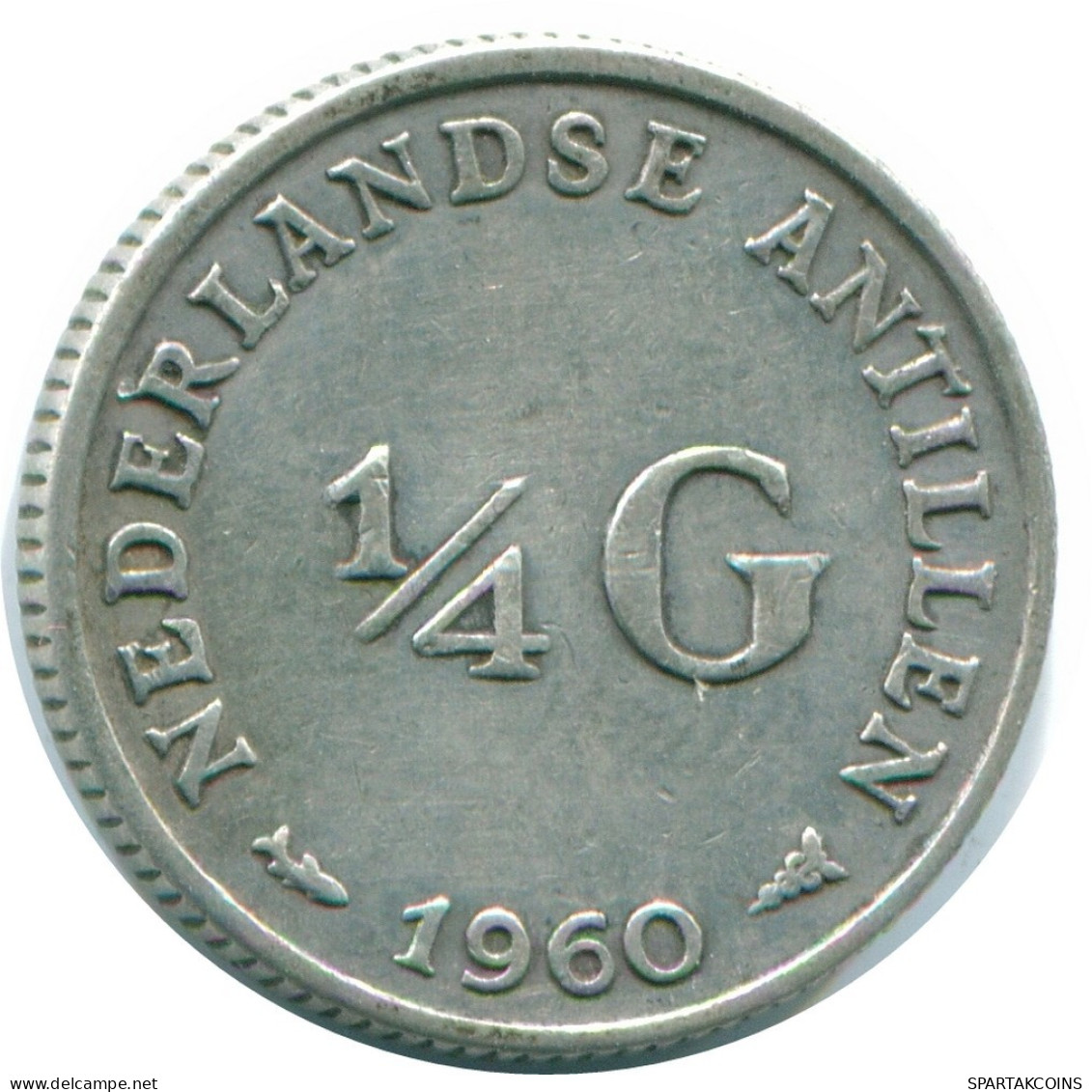 1/4 GULDEN 1960 NIEDERLÄNDISCHE ANTILLEN SILBER Koloniale Münze #NL11054.4.D.A - Antilles Néerlandaises