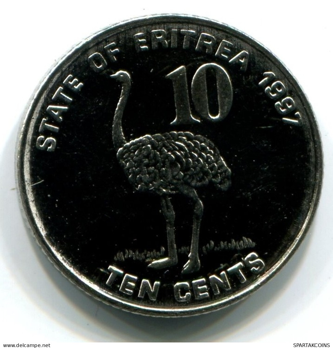 10 CENTS 1997 ERITREA UNC Bird Ostrich Coin #W11231.U.A - Eritrea