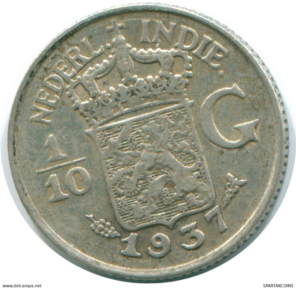 1/10 GULDEN 1937 NIEDERLANDE OSTINDIEN SILBER Koloniale Münze #NL13481.3.D.A - Dutch East Indies
