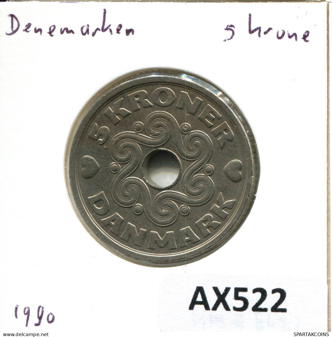 5 KRONER 1990 DANEMARK DENMARK Pièce Margrethe II #AX522.F.A - Dinamarca