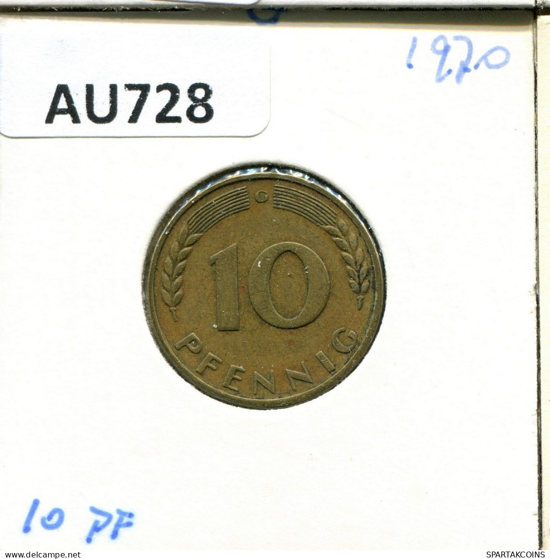 10 PFENNIG 1970 G BRD ALLEMAGNE Pièce GERMANY #AU728.F.A - 10 Pfennig