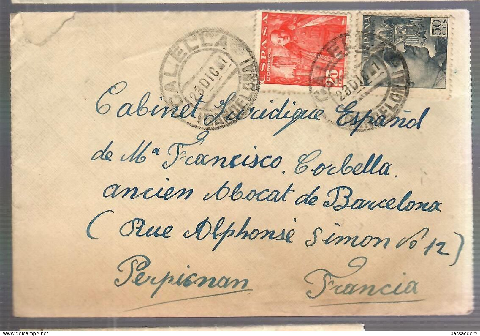 80183 -  De CALELLA Pour La France - Covers & Documents