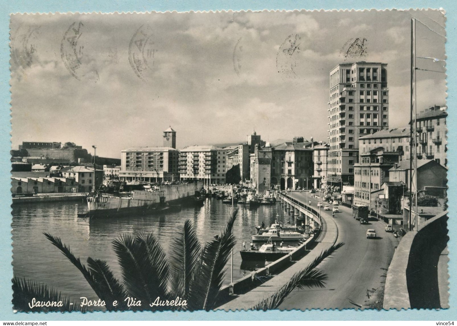 Savona - Porto E Via Aurelia - Circulé 1958 - Savona