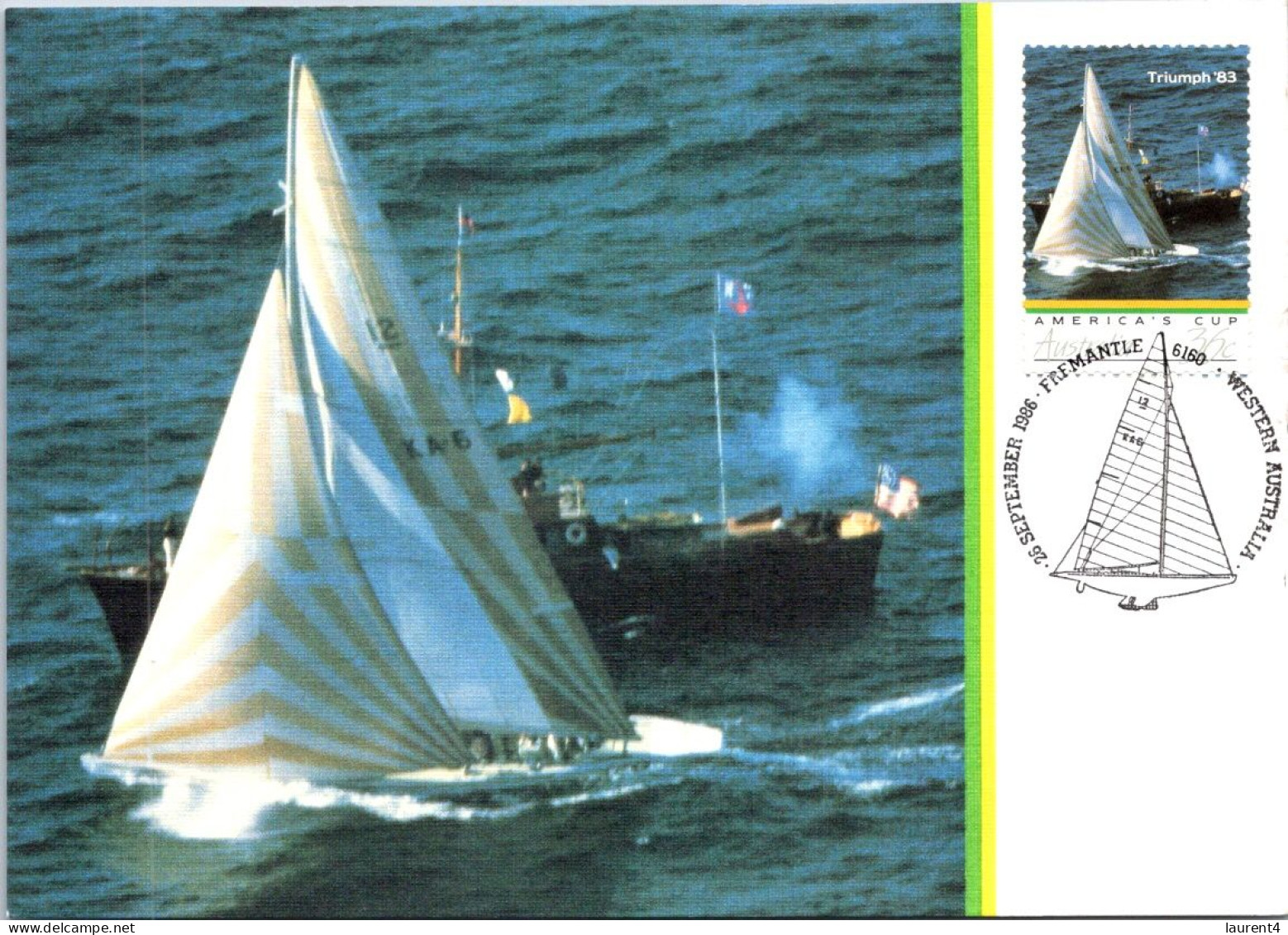 7-5-2024 (4 Z 30) Australia - America Cuo Triomph 1983 (sailing) 7 Postcards - Zeilen