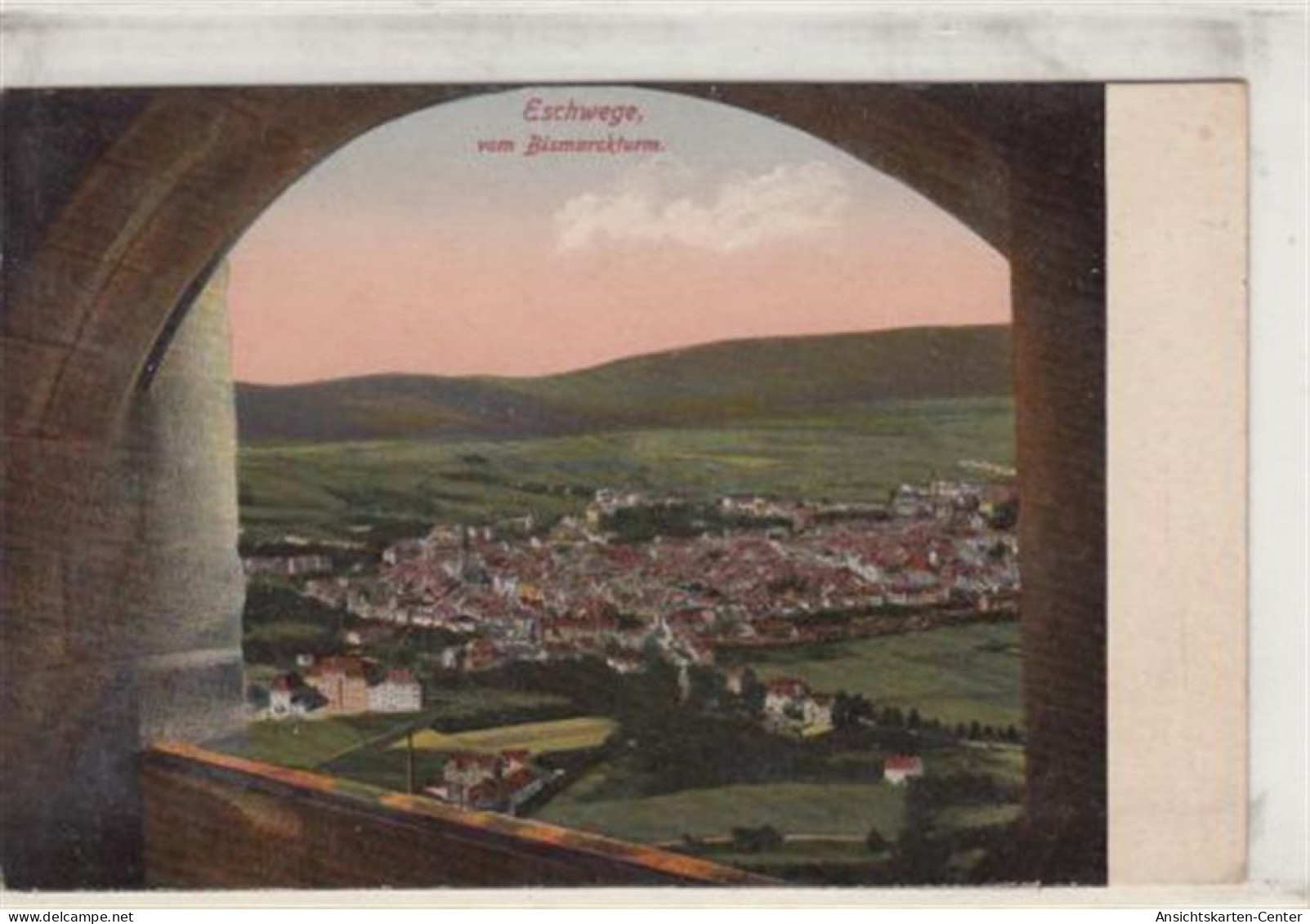 39086007 - Eschwege, Passepartoutkarte.  Ein Blick Auf Eschwege Vom Bismarckturm Gelaufen, 1924. Leichter Schrift- Und  - Eschwege