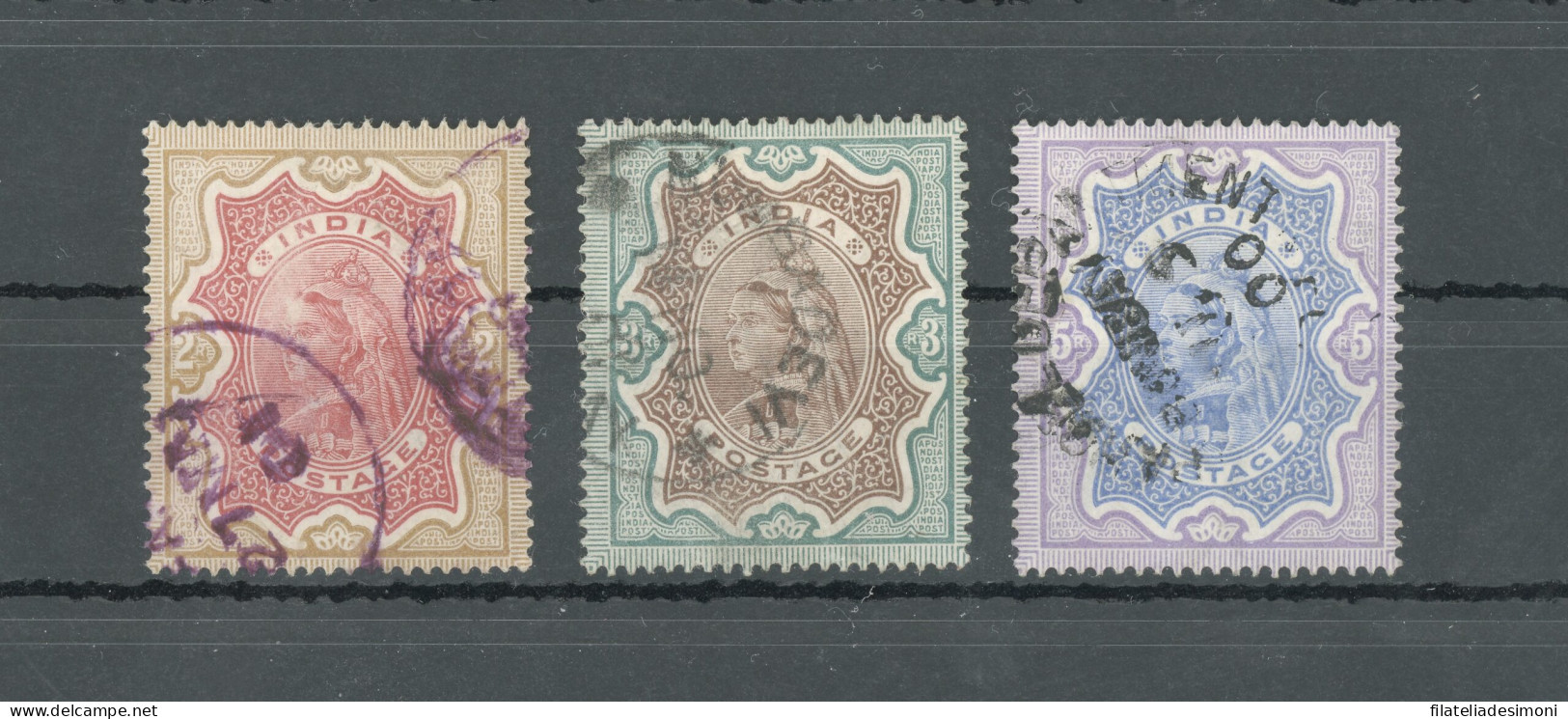 1895 INDIA, Stanley Gibbons N. 107/109, Head Of Queen, Usati - Sonstige & Ohne Zuordnung