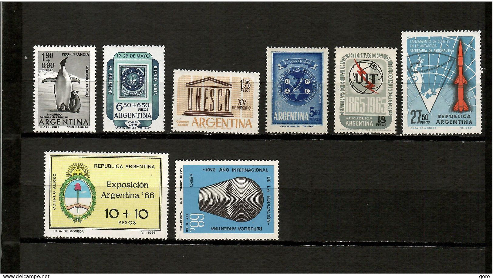 Argentina  1961-70 .-  Y&T  Nº  82-83-84-88-105-112-115-132   Aéreos    ** - Airmail
