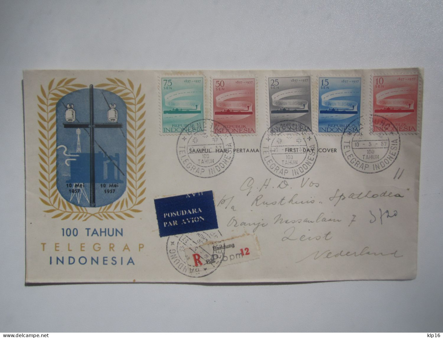 1957 INDONESIA REGISTERED COVER - Indonesia