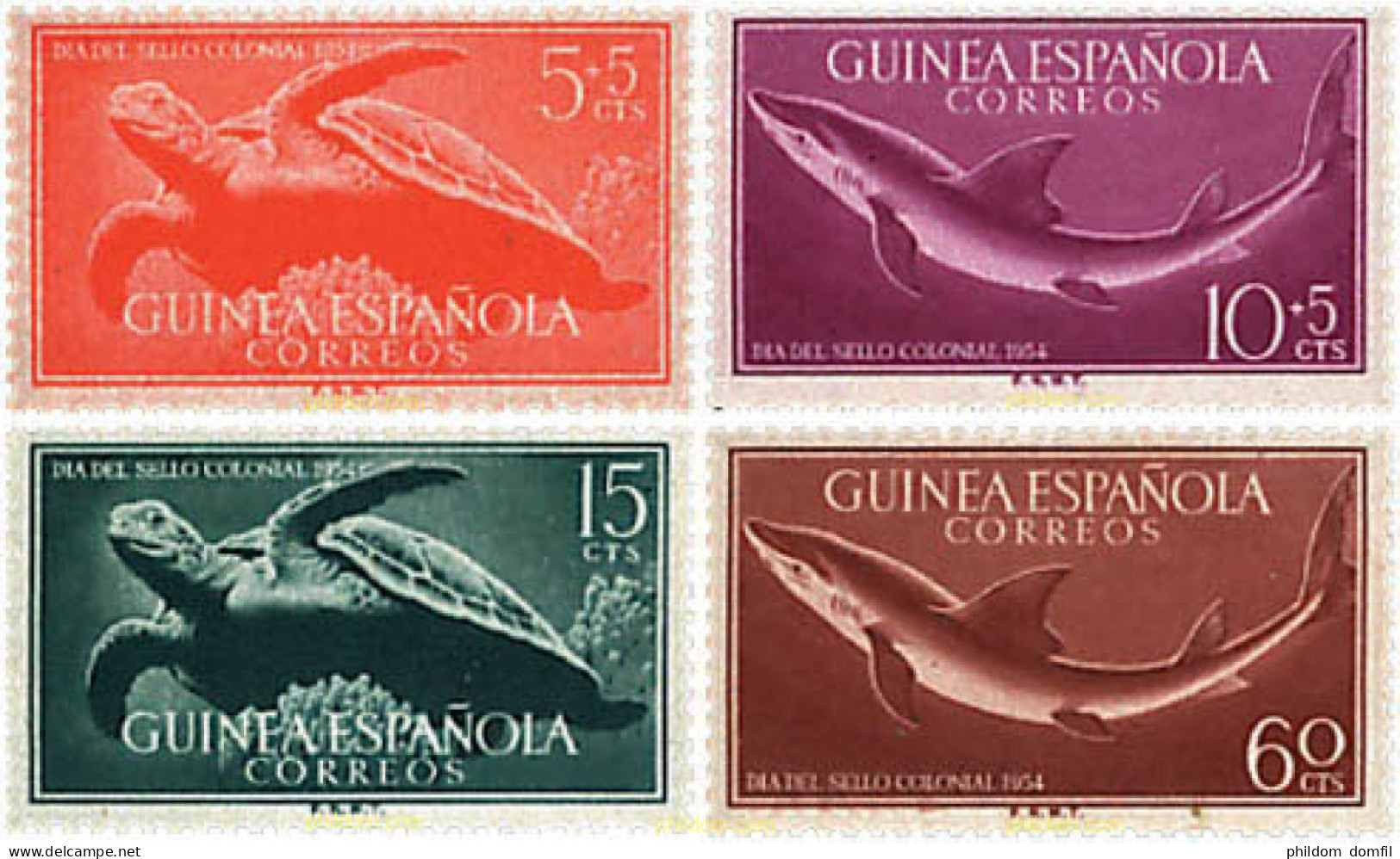 63389 MNH GUINEA ESPAÑOLA 1954 DIA DEL SELLO - Guinée Espagnole