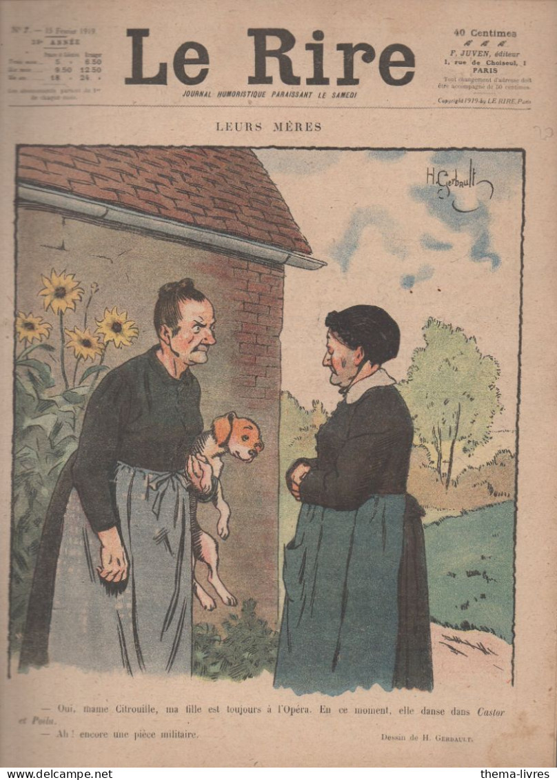 Revue LE RIRE    N°7 Du 15fevrier 1919    Couverture GERBAULT   (CAT4087V) - Humor