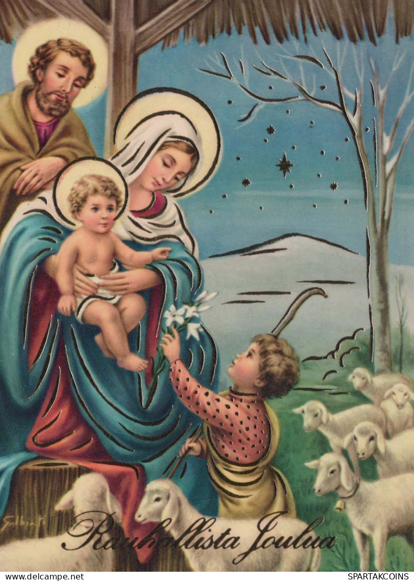 Vierge Marie Madone Bébé JÉSUS Noël Religion Vintage Carte Postale CPSM #PBB725.A - Virgen Mary & Madonnas