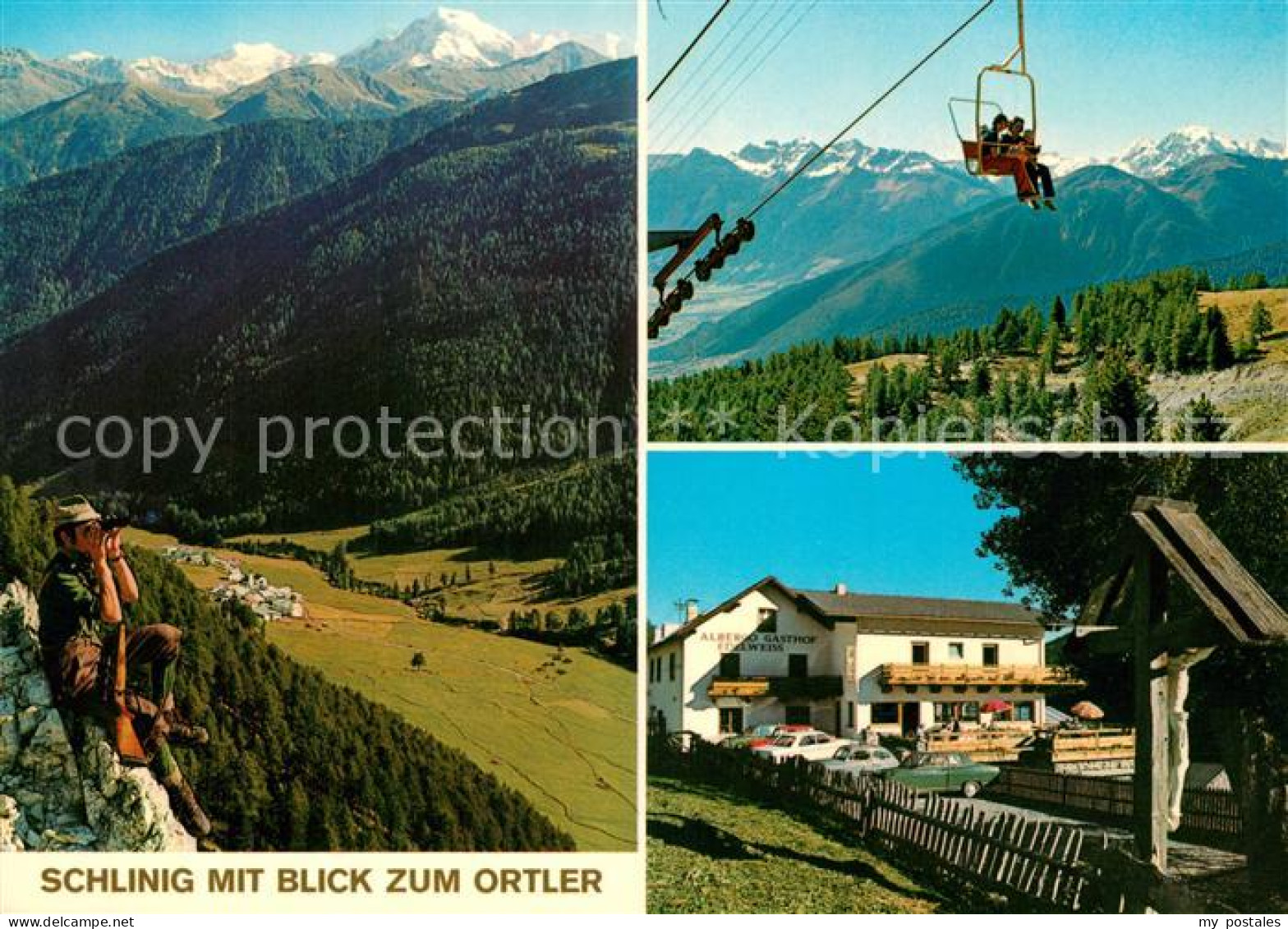 73234387 Schlinig Mals Suedtirol Gasthof Edelweiss Sessellift Wegekreuz Alpenpan - Other & Unclassified