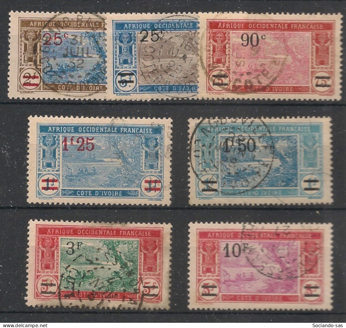COTE D'IVOIRE - 1924-27 - N°YT. 73 à 79 - 7 Valeurs - Oblitéré / Used - Gebraucht
