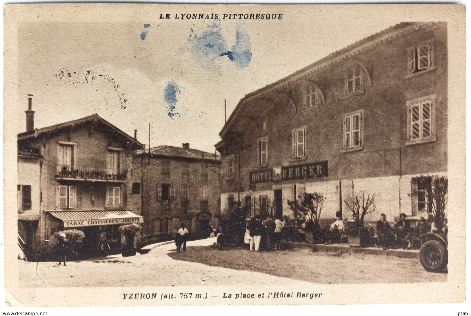 CPA Carte Postale / 69 Rhône, Yzeron / ?? / La Place Et L'Hôtel Berger. - Andere & Zonder Classificatie