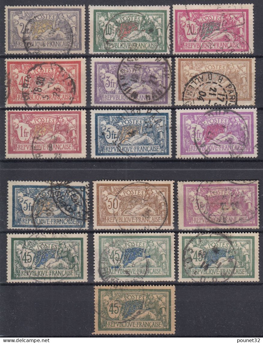 TIMBRE FRANCE LOT DE MERSON DONT N° 122 BIEN CENTRE N° 208 OBLITERE DAGUIN - 1900-27 Merson