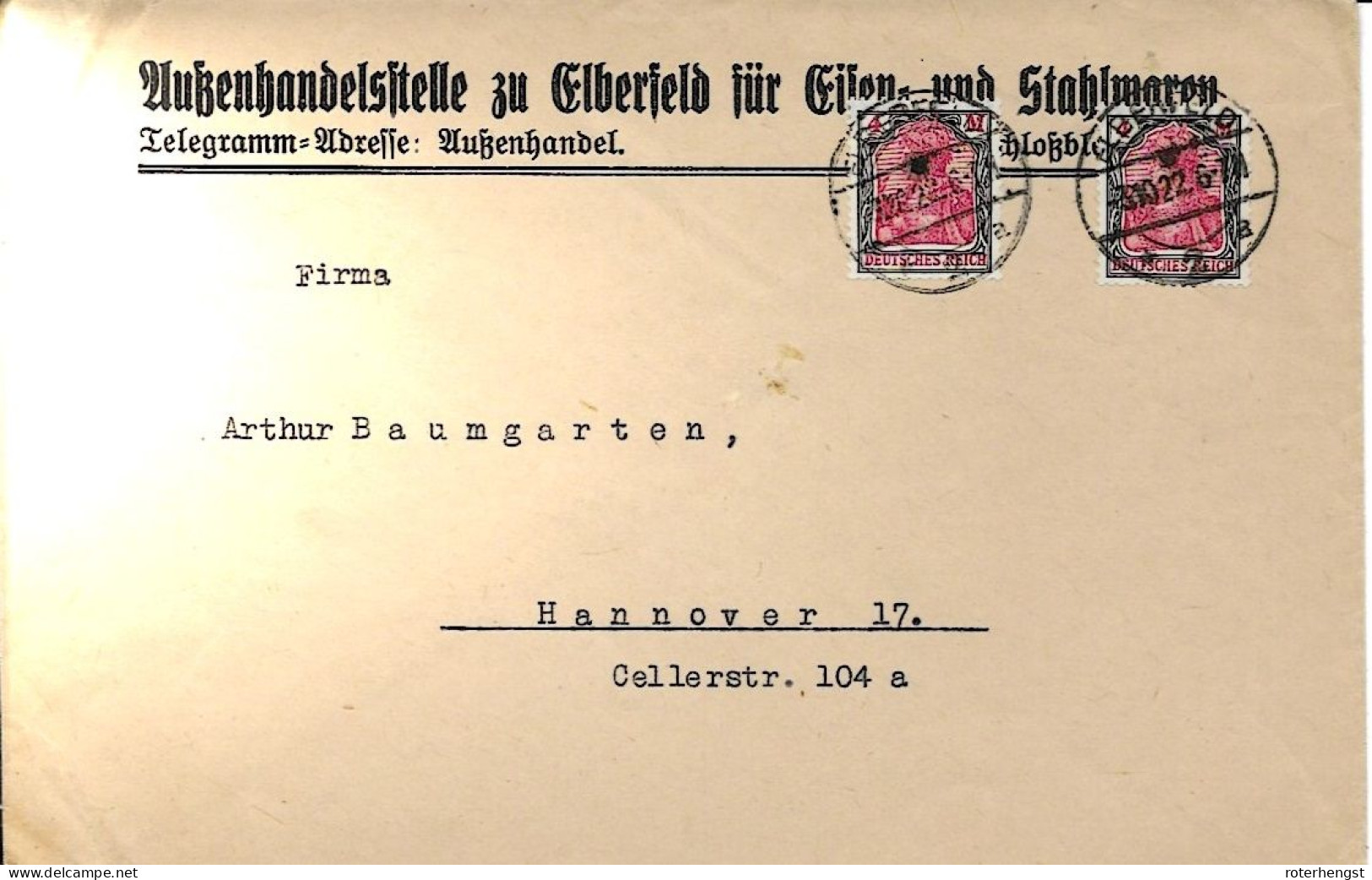 Germany Infla Period Michel 153 Letter From THALE 3.10.1922 8 Marks Tariff - Covers & Documents