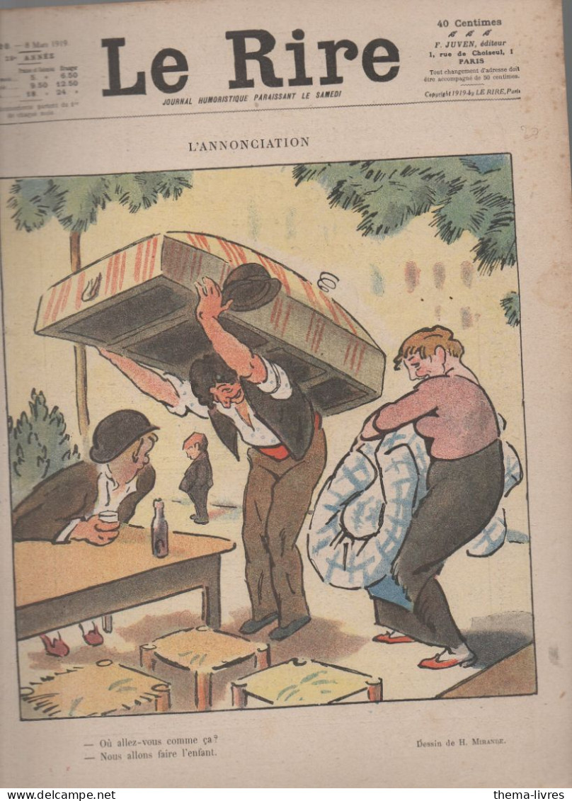 Revue LE RIRE    N°10 Du 8 Mars  1919 Couverture MIRANDE  (CAT4087Y) - Humor