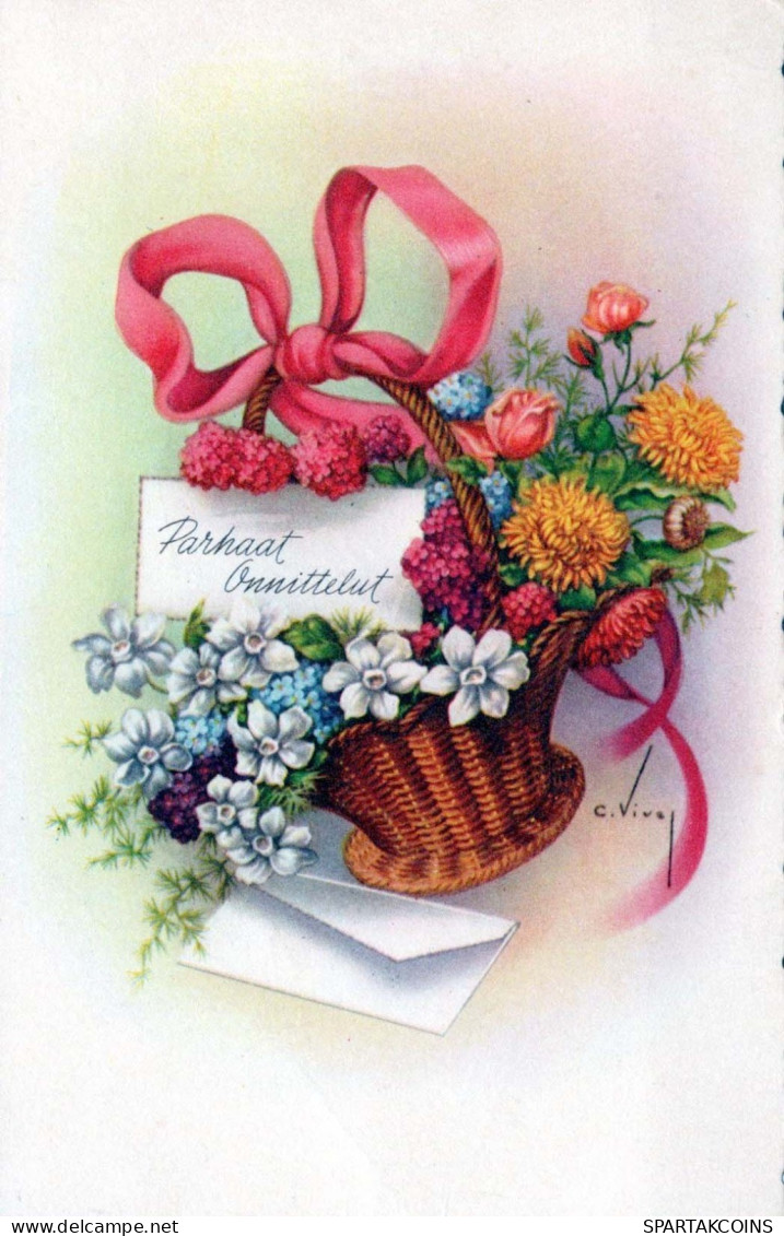 FIORI Vintage Cartolina CPSMPF #PKG051.A - Fleurs
