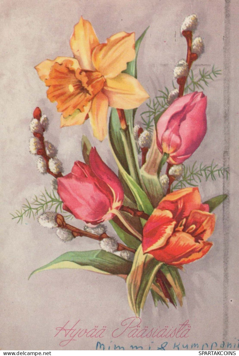 FLOWERS Vintage Postcard CPSMPF #PKG029.A - Fleurs