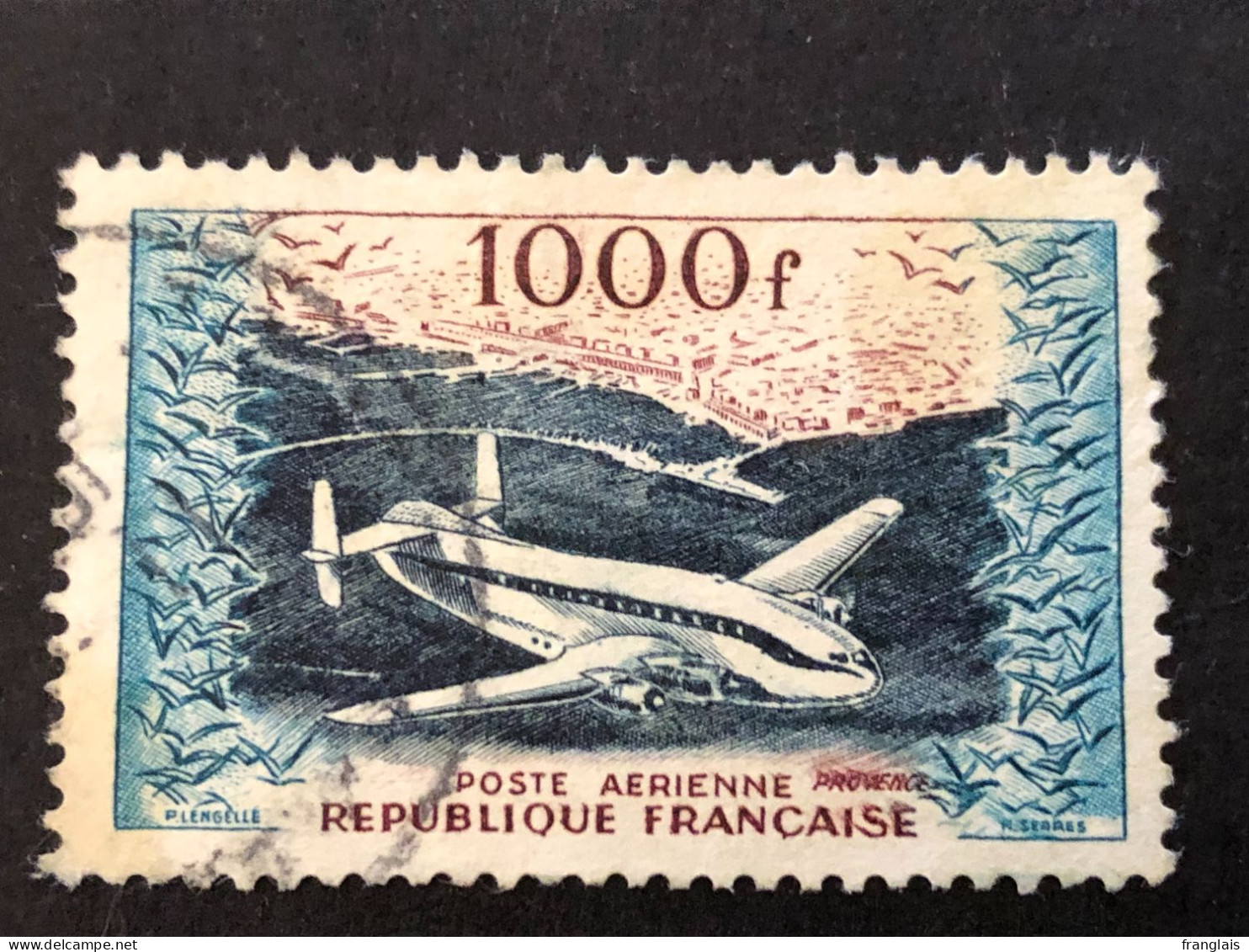 FRANCE PA 33  1000f  Vert Et Bleu, Oblitéré, Cote 20€ - 1927-1959 Oblitérés