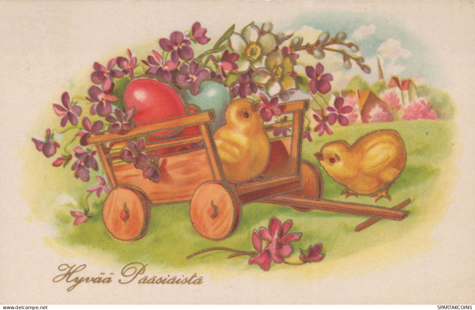 PÂQUES POULET ŒUF Vintage Carte Postale CPA #PKE394.A - Easter