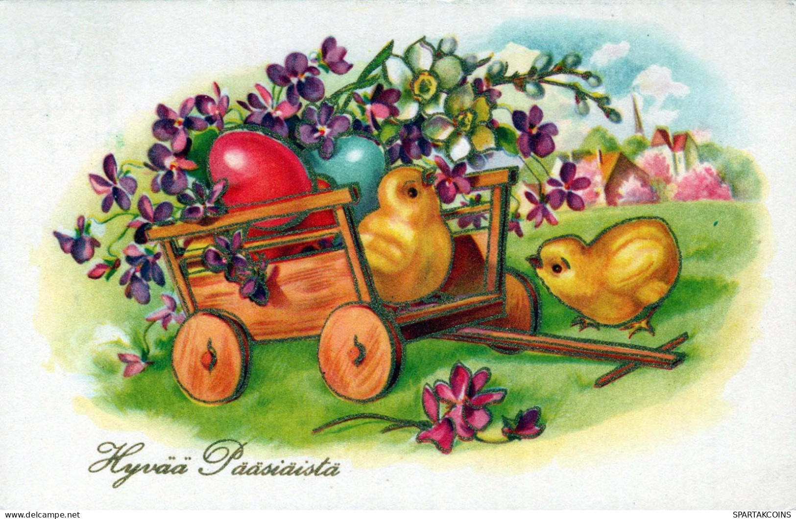PÂQUES POULET ŒUF Vintage Carte Postale CPA #PKE394.A - Easter