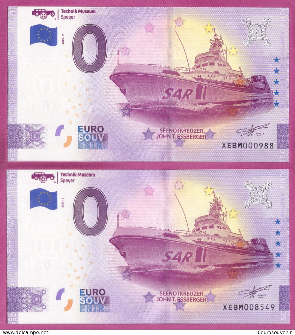 0-Euro XEBM 2022-7 TECHNIK MUSEUM SPEYER - SEENOTKREUZER  Set NORMAL+ANNIVERSARY - Private Proofs / Unofficial