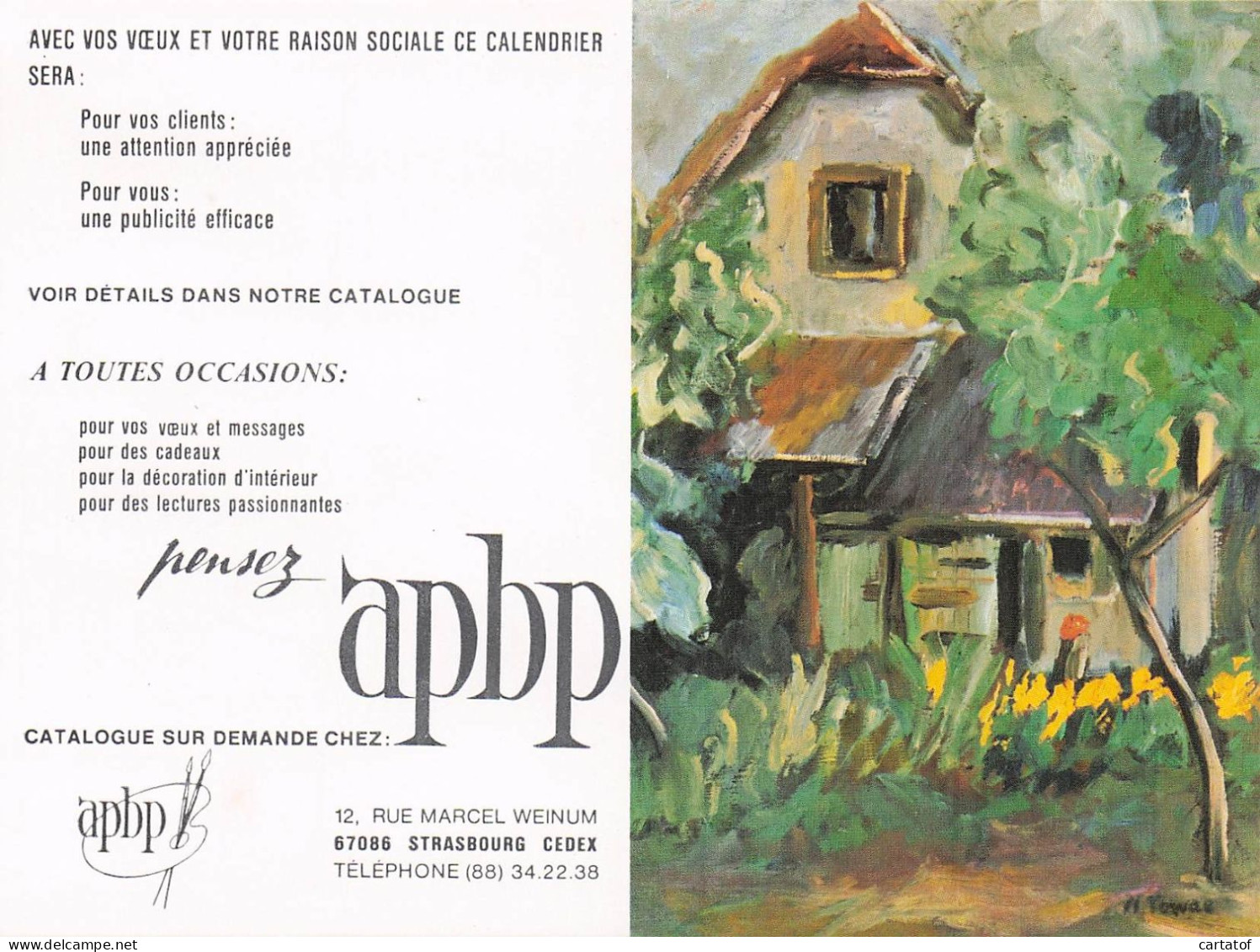 APBP à Strasbourg . Calendrier 1976 - Publicidad
