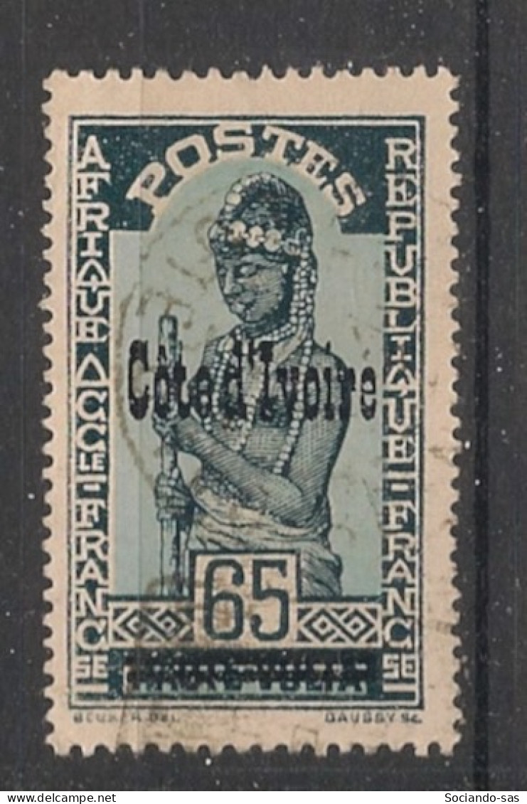 COTE D'IVOIRE - 1933 - N°YT. 97 - 65c Bleu-noir - Oblitéré / Used - Usati