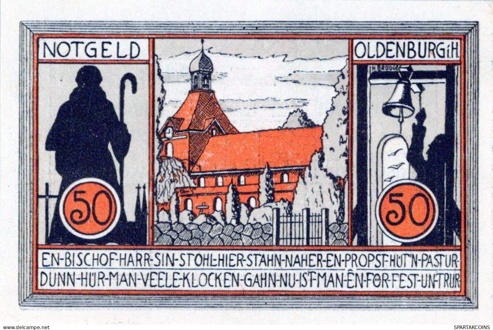 50 PFENNIG 1922 Stadt OLDENBURG IN HOLSTEIN Schleswig-Holstein DEUTSCHLAND #PF845 - Lokale Ausgaben